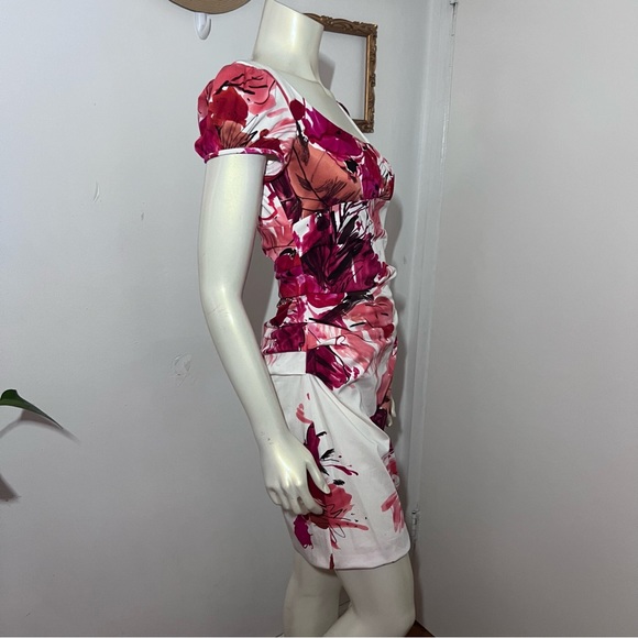 New Suzi Chin for Maggy Boutique Floral water color Dress Size 6 Petite New BB - Picture 6 of 12